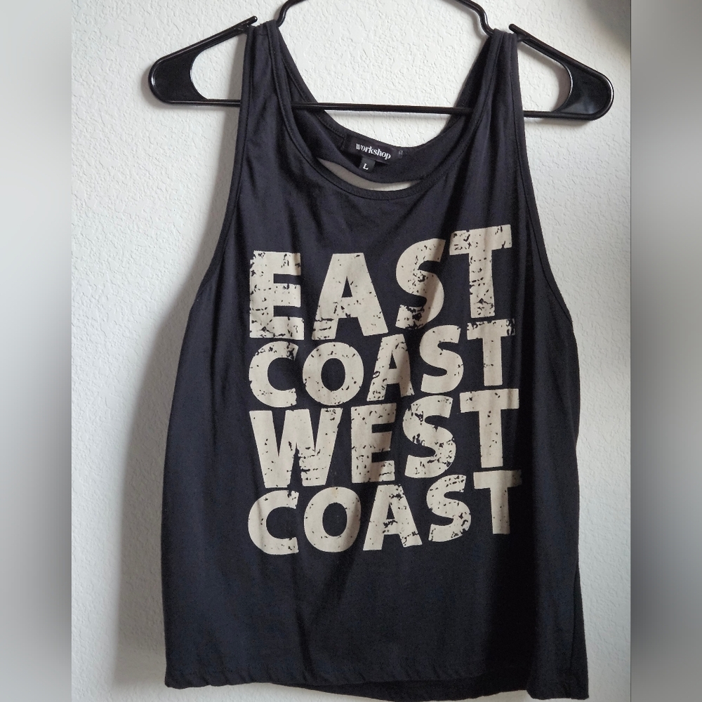Workshop Republic Clothing Black and White Graphic Tank Top